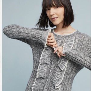 NEW Anthropologie Eri + Ali Preston Ruffled Sweater Size XS P238-26